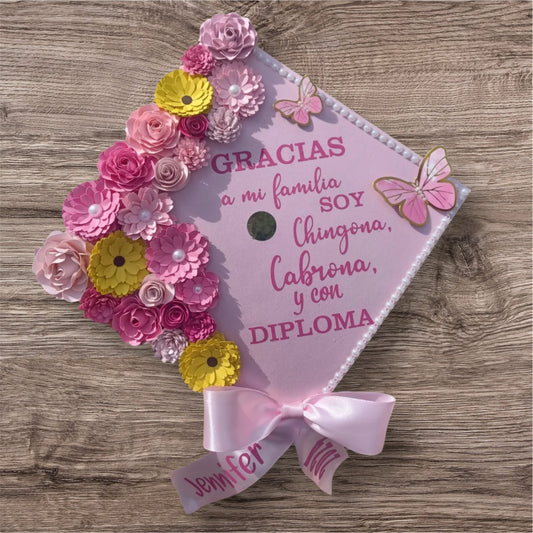 Grad Cap Topper Pink